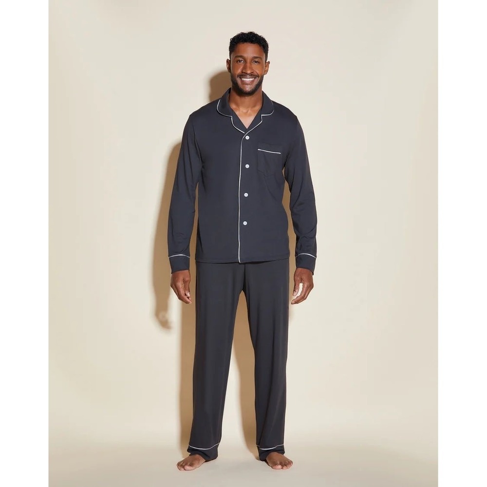 Cosabella Bella Mens Classic PJ Set Anthracite Ivory Pima‎ Cotton Modal New L